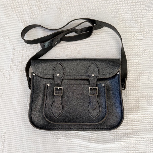 The Cambridge Satchel Company Handbags - The Cambridge Satchel Company Graphite Black Metallic Glitter Messenger Bag